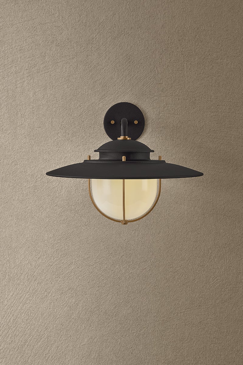 Troy Greentree Outdoor Wall Sconce Forged Iron / Patina Brass Detail 1