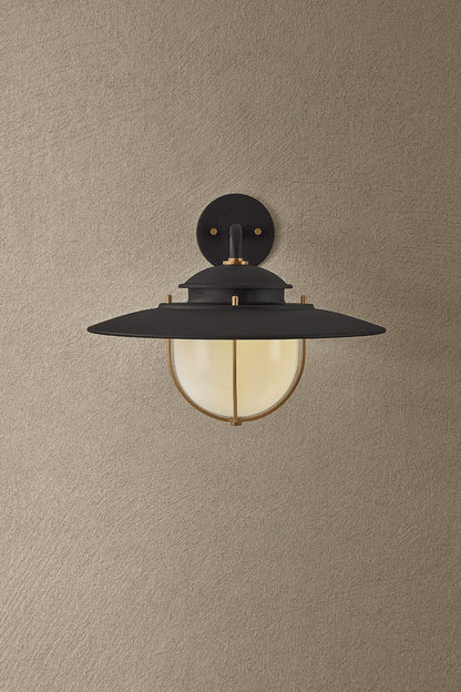 Troy Greentree Outdoor Wall Sconce Forged Iron / Patina Brass Detail 1