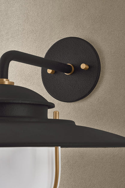 Troy Greentree Outdoor Wall Sconce Forged Iron / Patina Brass Detail 2