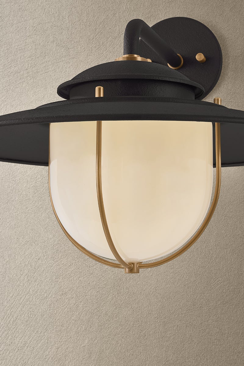 Troy Greentree Outdoor Wall Sconce Forged Iron / Patina Brass Detail 3