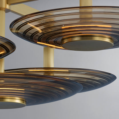 Hudson Valley Griston 28" Semi-Flush Mount Aged Brass detail view 2