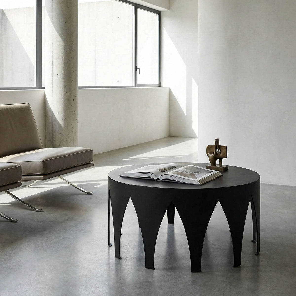 Noir Morocco Coffee Table Matte Black styled in an interior setting