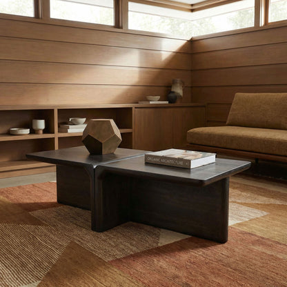 Noir Hagen Coffee Table Ebony Walnut styled in an interior setting