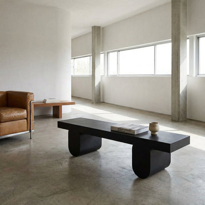 Noir Evora Coffee Table Matte Black styled in an interior setting