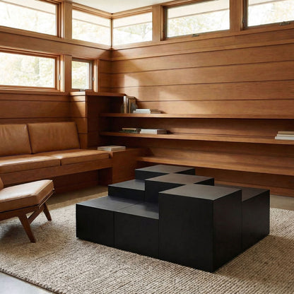 Noir Stein Coffee Table Matte Black styled in an interior setting