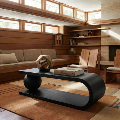 Noir Estelle Coffee Table Matte Black styled in an interior setting
