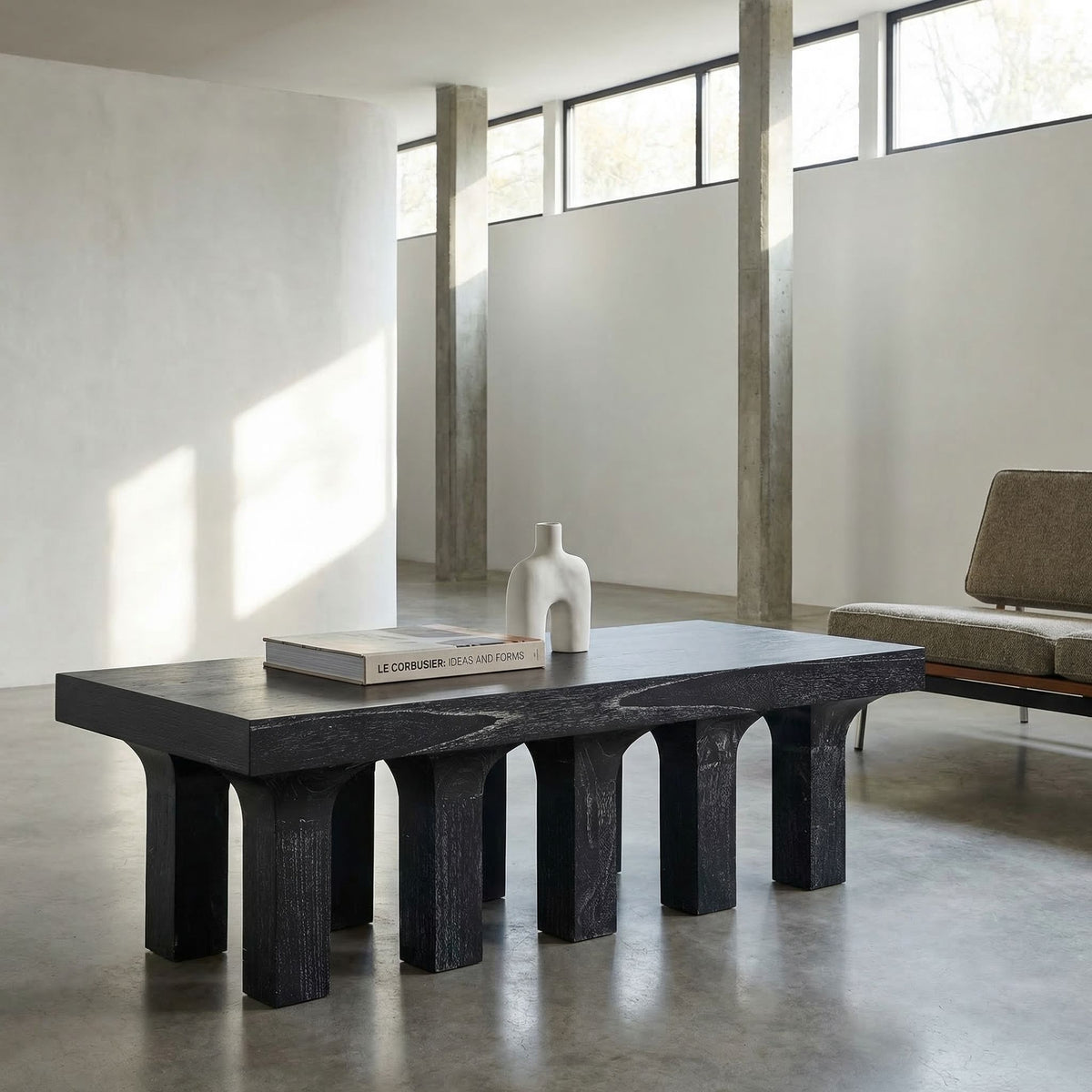 Noir Santos Coffee Table Cinder Black styled in an interior setting