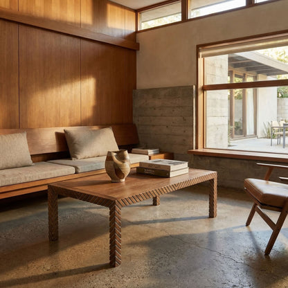 Noir Ryder Coffee Table Dark Walnut styled in an interior setting