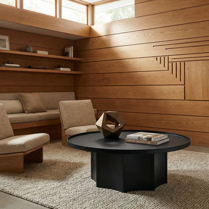 Noir Rome Coffee Table Matte Black styled in an interior setting