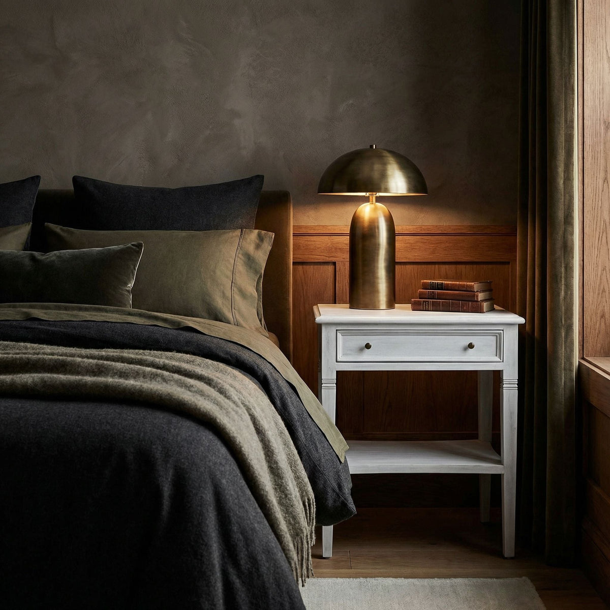 Noir Oxford Side Table White Wash styled in an interior setting