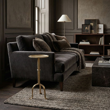 Noir Tini Side Table Antique Brass styled in an interior setting