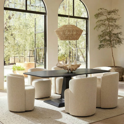 Noir Amboss Dining Table Matte Black shown in a styled room setting