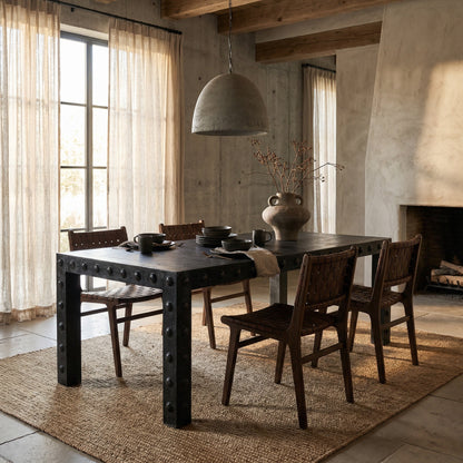 Noir Didier Dining Table Black Walnut in a styled interior vignette
