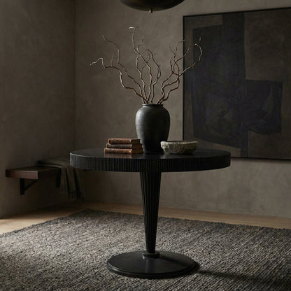 Noir Granada Dining Table Pale styled in an interior setting