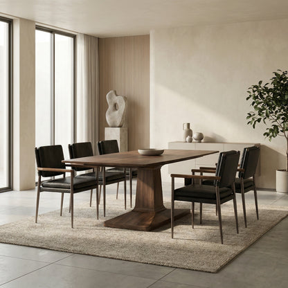 Noir Travis Table Dark Walnut styled in an interior setting