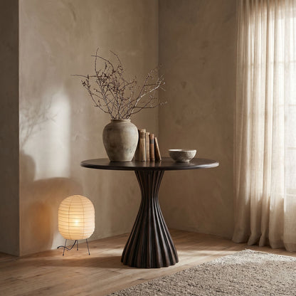 Noir Osiris Dining Table Pale, Light Brown styled in an interior setting