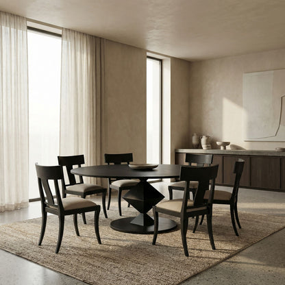 Noir Katana Dining Table Matte Black styled in an interior setting