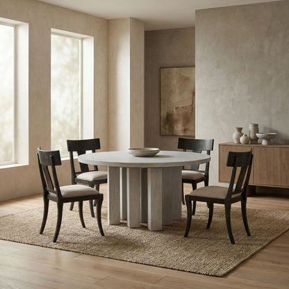 Noir Resistance Dining Table White Wash styled in an interior setting