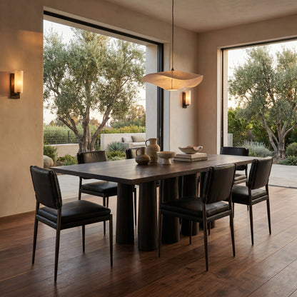 Noir Severity Dining Table Ebony shown in a styled room setting