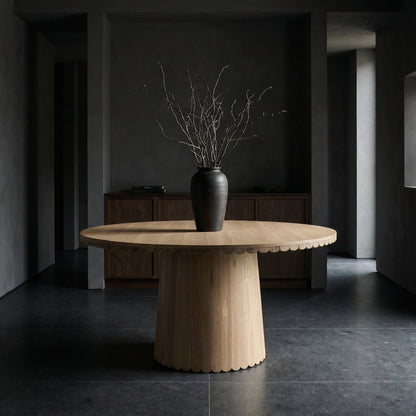 Noir Lane Dining Table Clear Flat styled in an interior setting
