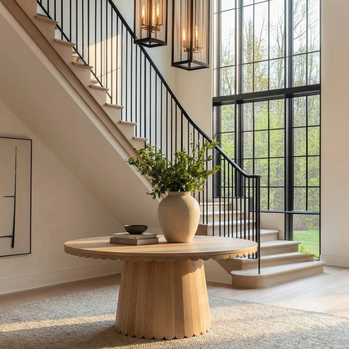 Noir Lane Dining Table Clear Flat shown in a styled room setting
