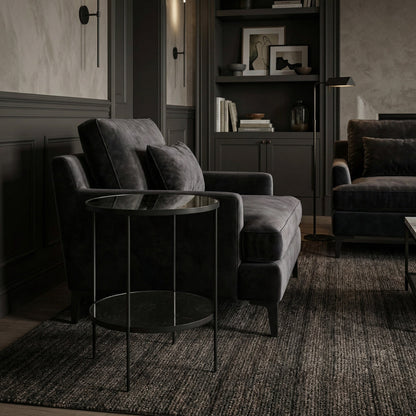 Noir Anna Side Table Matte Black styled in an interior setting