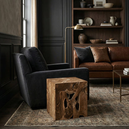 Noir Vert Side Table Natural shown in a styled room setting