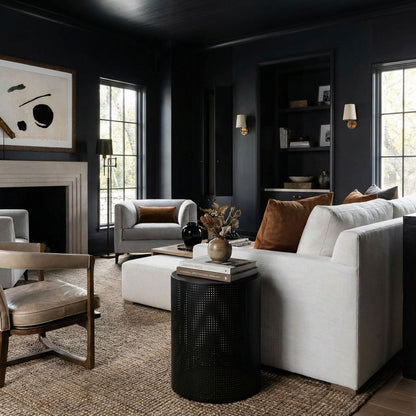 Noir Dixon Side Table Matte Black styled in an interior setting