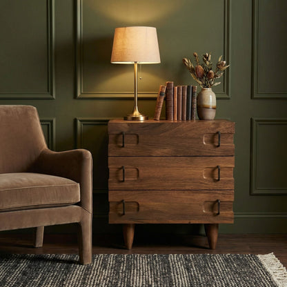 Noir David Side Table Dark Walnut shown in a styled room setting