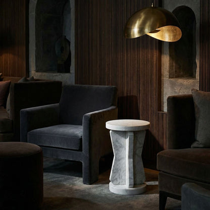 Noir Ingram Side Table Natural styled in an interior setting