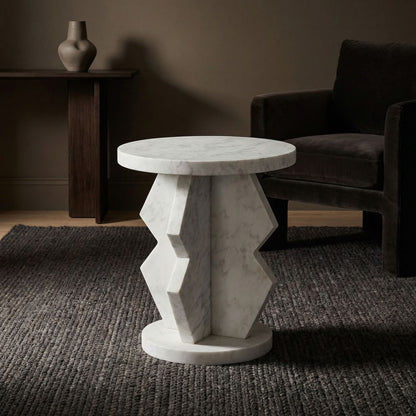 Noir Belasco Side Table Natural styled in an interior setting