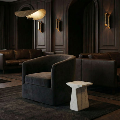 Noir Finn Side Table White styled in an interior setting