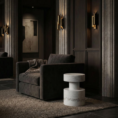 Noir Mamud Side Table White styled in an interior setting