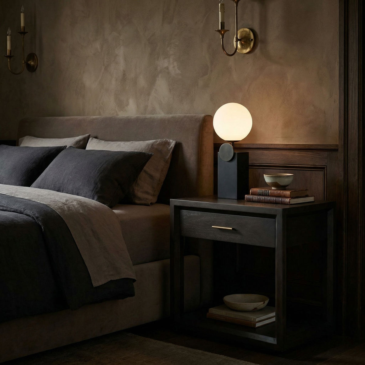 Noir Antony Side Table Pale styled in an interior setting