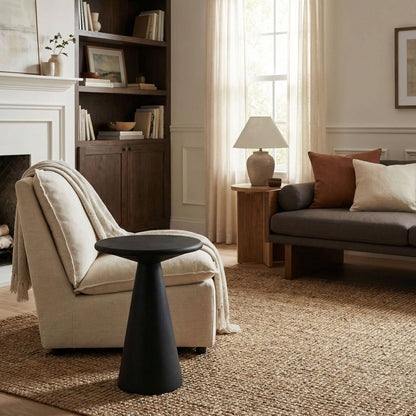 Noir Idiom Side Table Matte Black styled in an interior setting