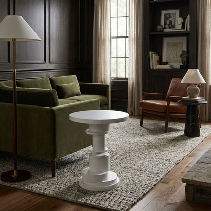Noir Hugo Side Table White styled in an interior setting