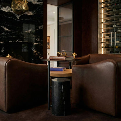 Noir Juma Side Table Matte Black styled in an interior setting
