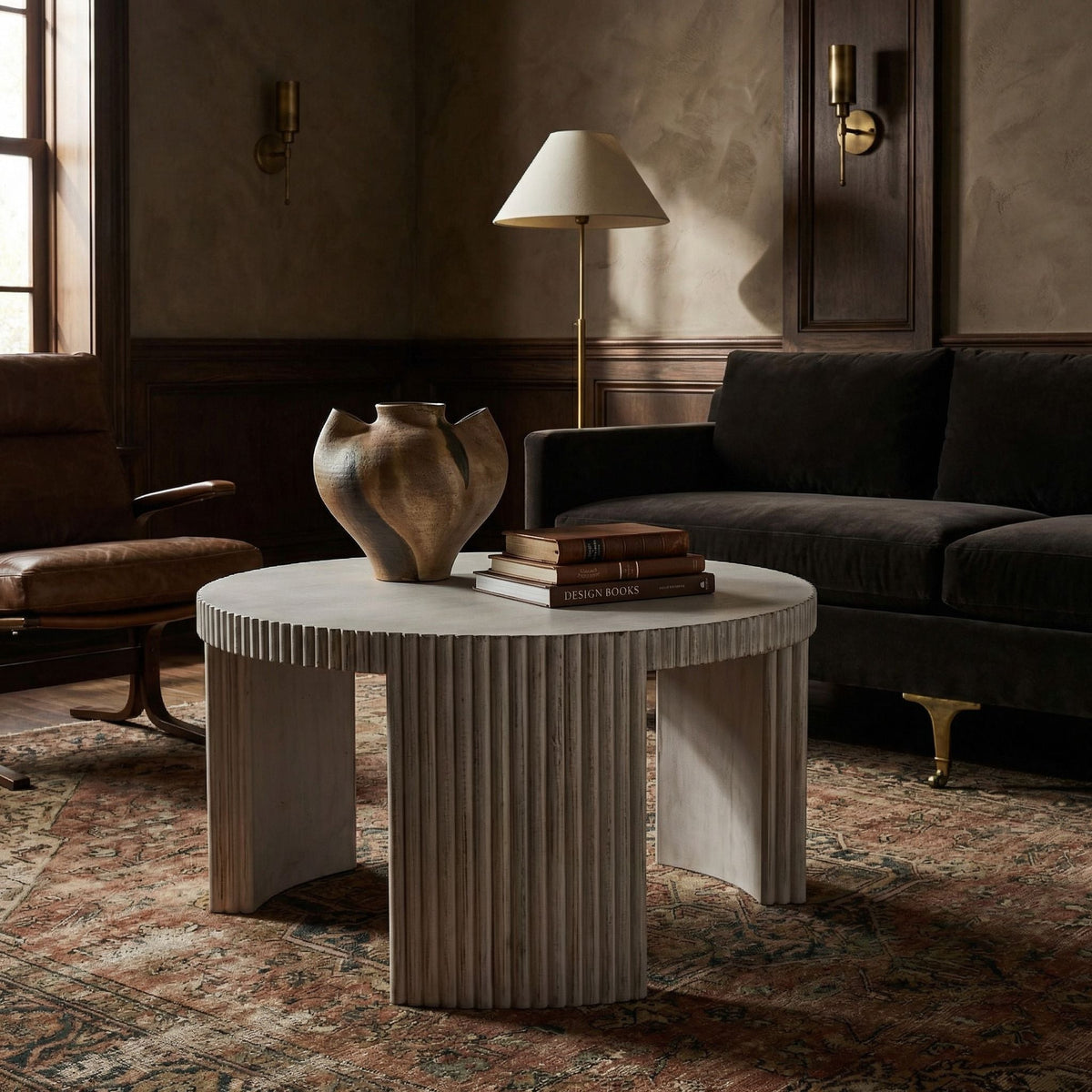 Noir Jgor Side Table White Wash styled in an interior setting