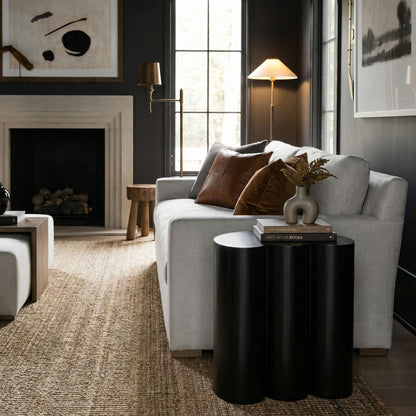 Noir Bast Side Table Matte Black styled in an interior setting