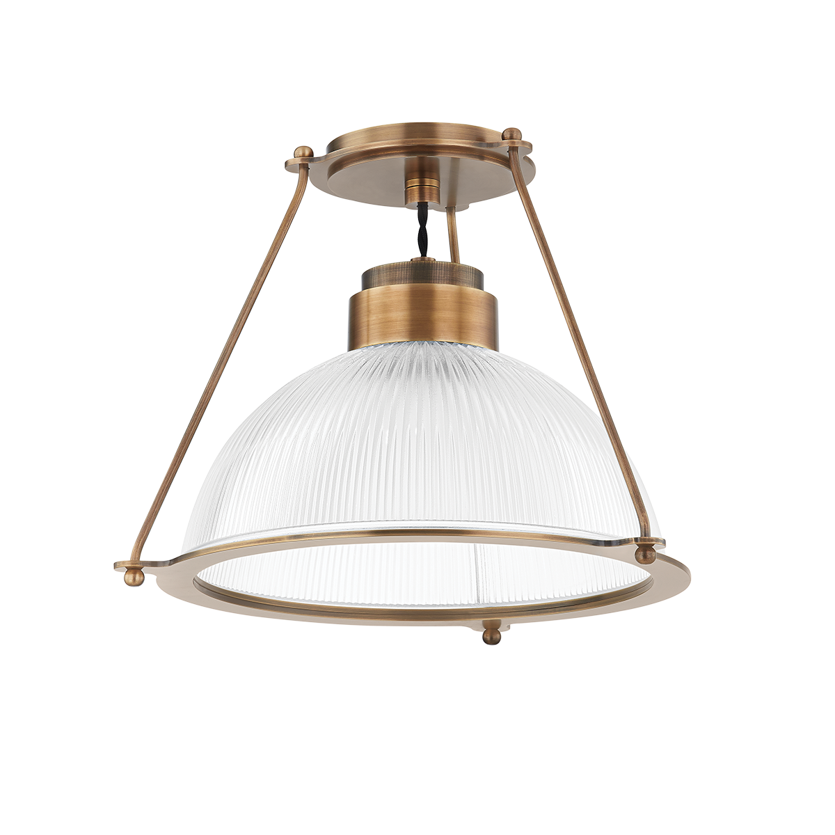Troy Glint Semi-Flush Mount Patina Brass
