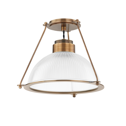 Troy Glint Semi-Flush Mount Patina Brass