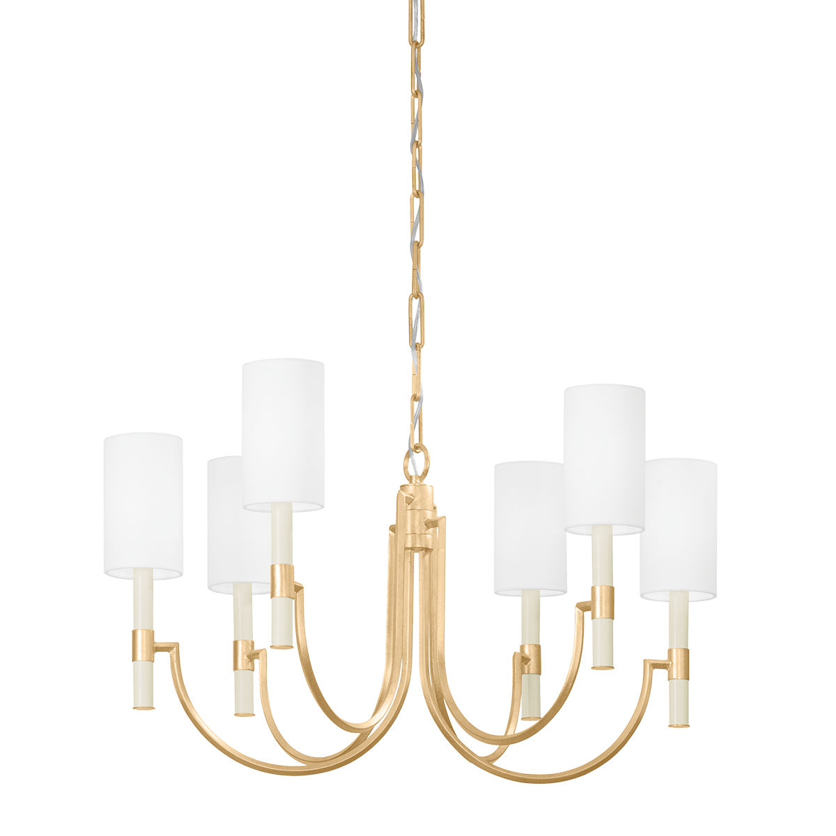 Troy Gustine Chandelier Vintage Gold Leaf
