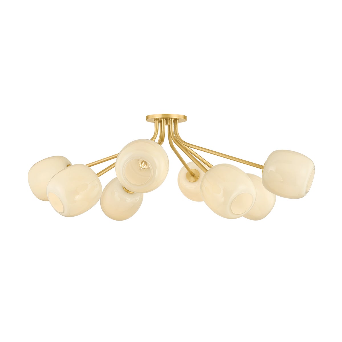 Mitzi Lisette 8-Light Semi-Flush Mount Aged Brass