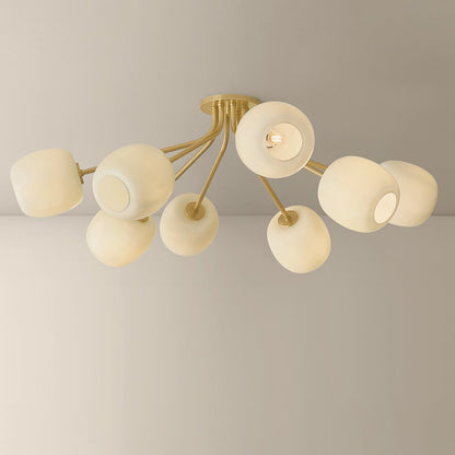Mitzi Lisette 8-Light Semi-Flush Mount Aged Brass