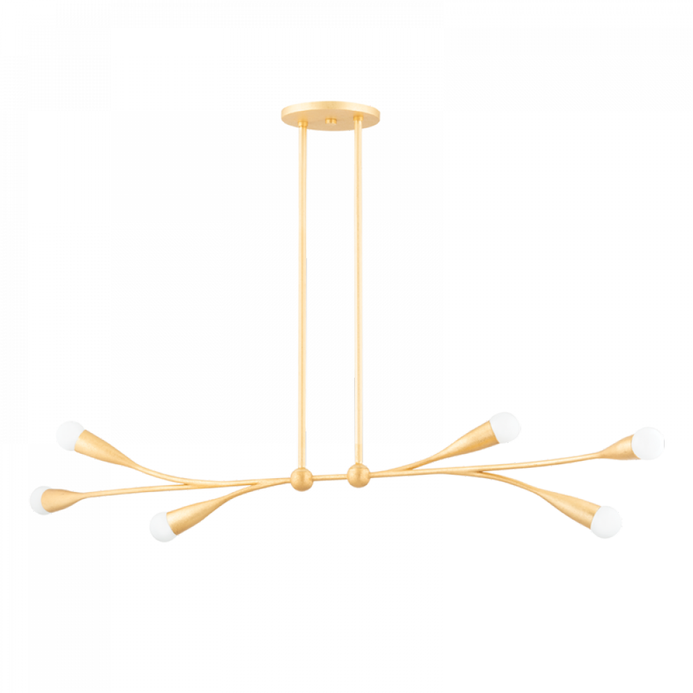 Mitzi by Hudson Valley Lighting Elsa Linear Chandelier Gold Leaf