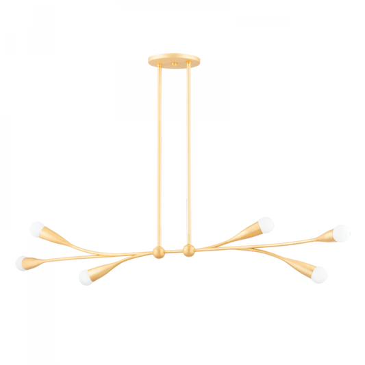 Mitzi by Hudson Valley Lighting Elsa Linear Chandelier Gold Leaf