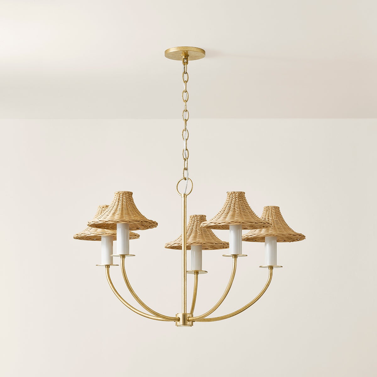 Mitzi Twila 5-Light Chandelier Vintage Gold Leaf