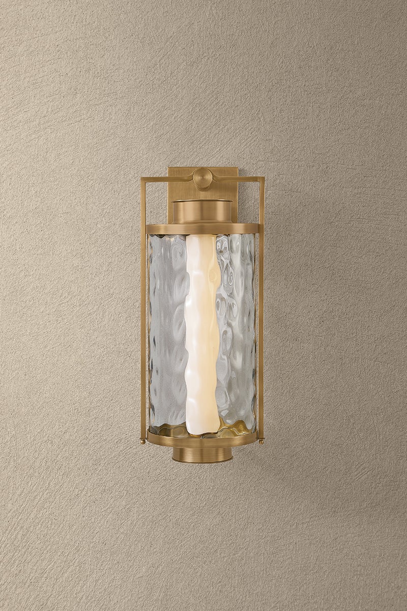 Troy Haddock Outdoor Wall Sconce Patina Brass Detail 1