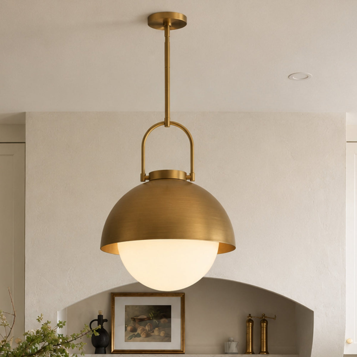 Harper 16" Opal Glass 1-Light Pendant