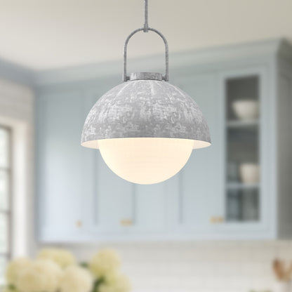 Harper 16" Opal Glass 1-Light Pendant